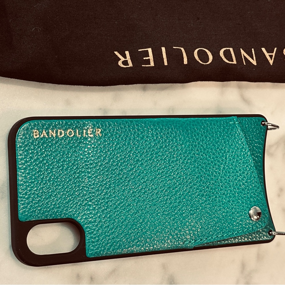 Bandolier Casey Pebble Leather iPhone XS/X case - emerald green/silver